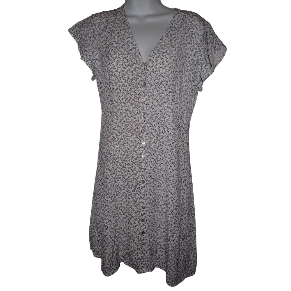 Rails Prairie Dress XS Helena Garden Floral Flutter Sleeve Button Up Cottage